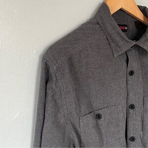 Wolverine Men’s Front Pocket Casual Button Down Shirt Charcoal Grey Large